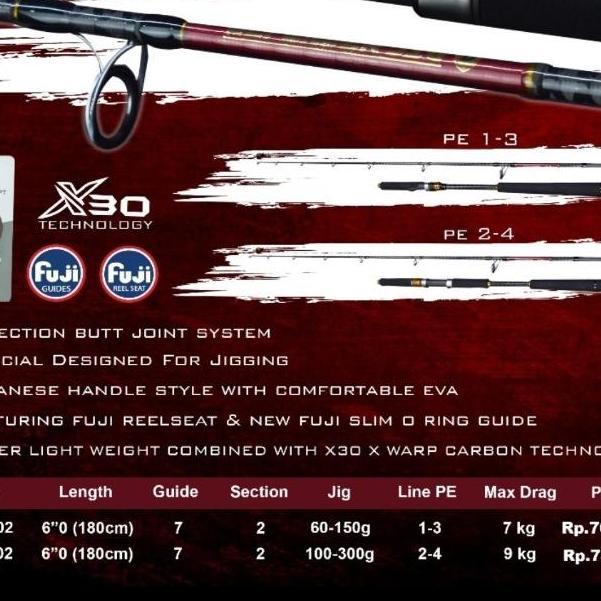 joran hammerhead defender jig for jigging 180 cm joran jigging laut