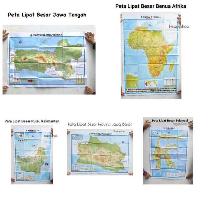 %%%%] Peta Lipat Besar Dunia / Republik Indonesia /ASEAN / Asia / Amerika / Afrika / Jakarta / Jawa 