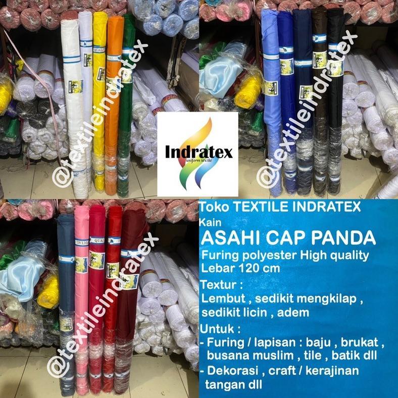 ( per 1 roll ) kain furing asahi cap panda lebar 120 cm bahan lapisan tas rok baju gamis hycon kanto