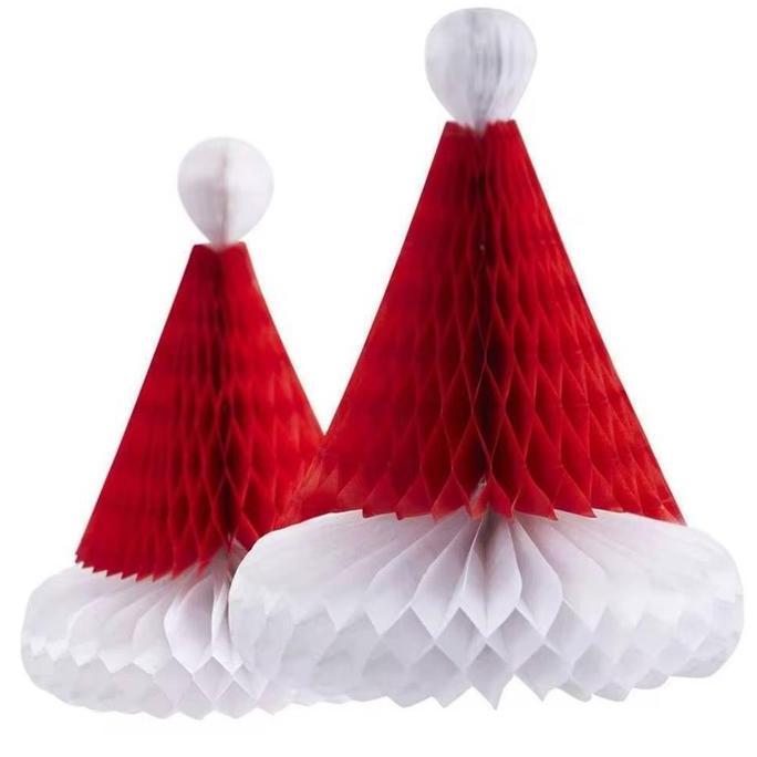 HASKON 30CM Honeycomb Paper 3D Christmas Decorations Hiasan Gantung Natal Honeycomb Christmas Hiasan