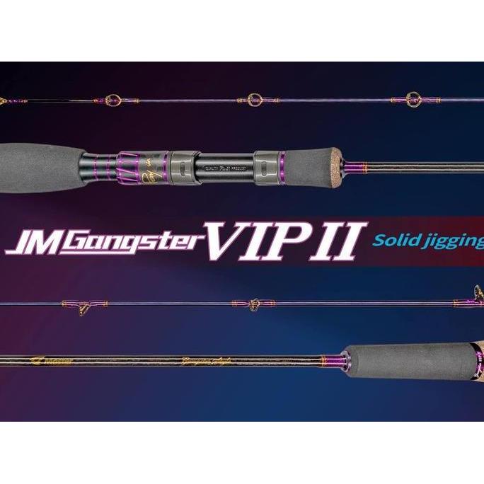 TERBARU - JM Gangster VIP-II Solid Overhead Rod #Black/Purple Joran Jigging Slowjig Model Baitcastin