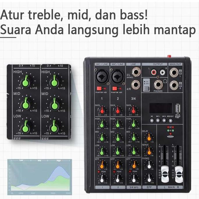 Feichi  4 Channel Mixer audio/mixer mini/Sound Card/Amplifier Bluetooth Mini profesional /Soundcard 