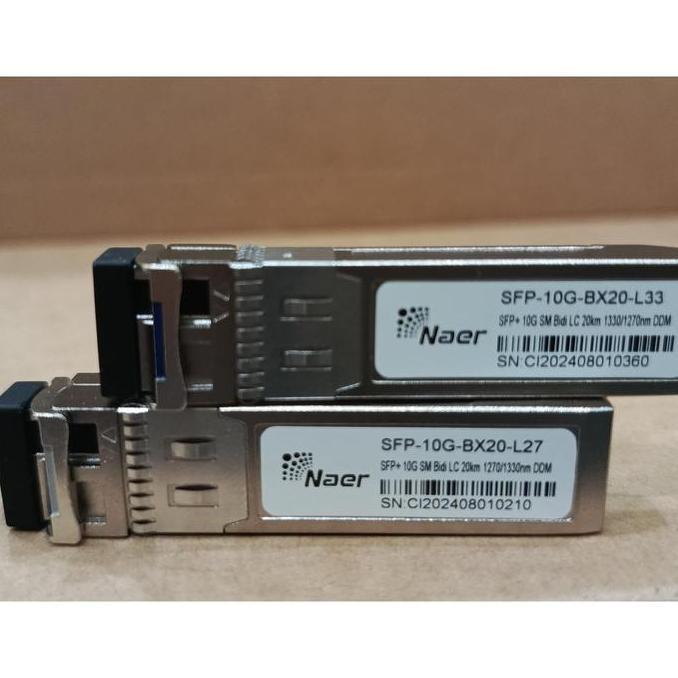 BEBAS ONGKIR - NAERFIBER SFP+ Transcelver SFP 10G BD SM 20km Compatible Mikrotik