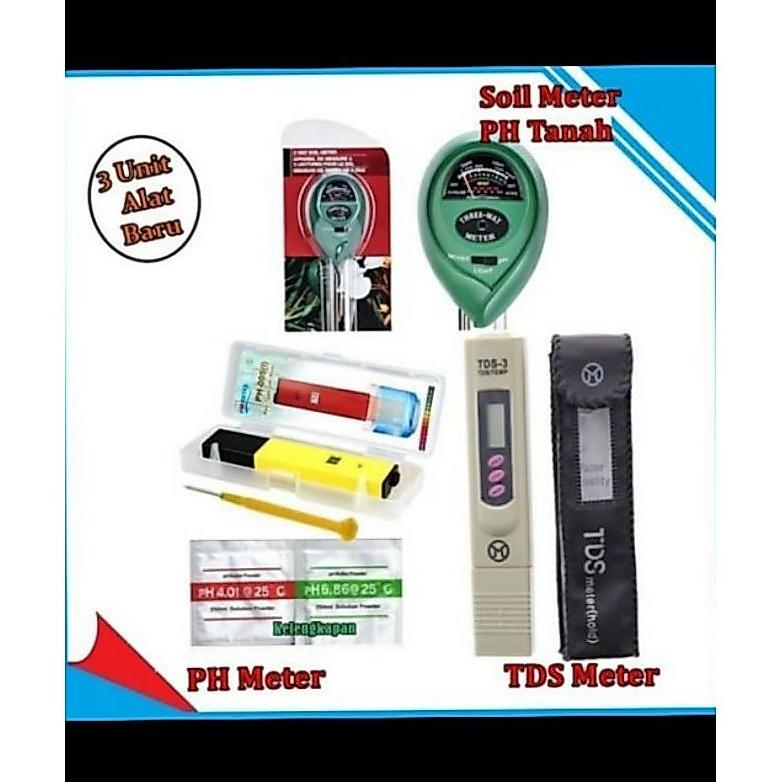 paket alat ukur ph air , tds , dan ph meter tanah