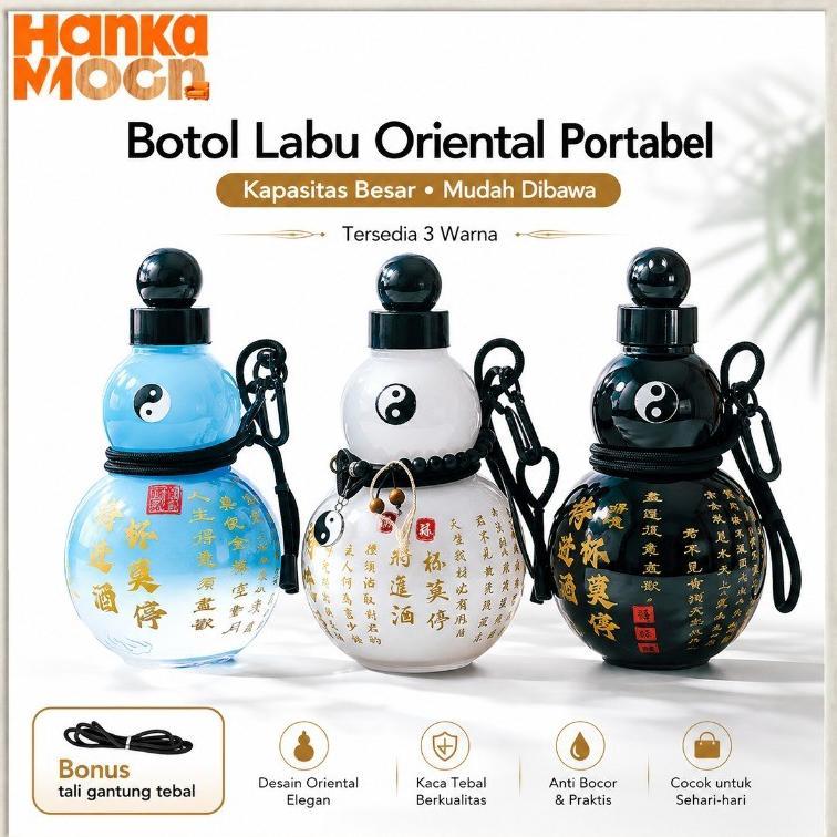 Botol Air Minum Holo Labu 750Ml - Gourd Water Bottle Feng Shui Dengan Stiker