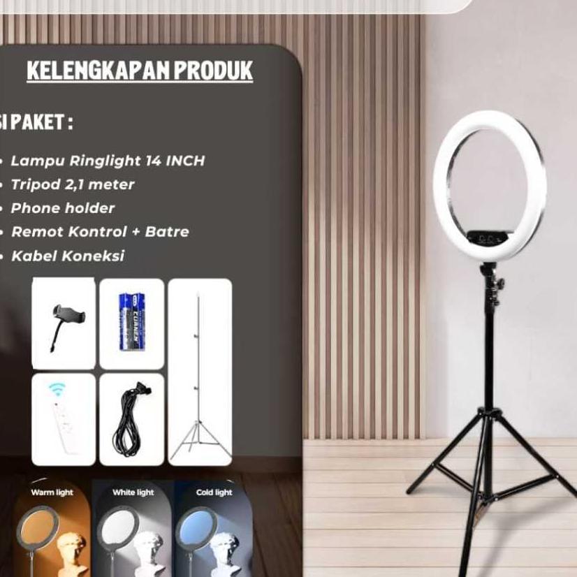 Neepho Ring Light 35Cm / 14Inch + Light Stand Tripod 2,1M Phone Holder Jumbo