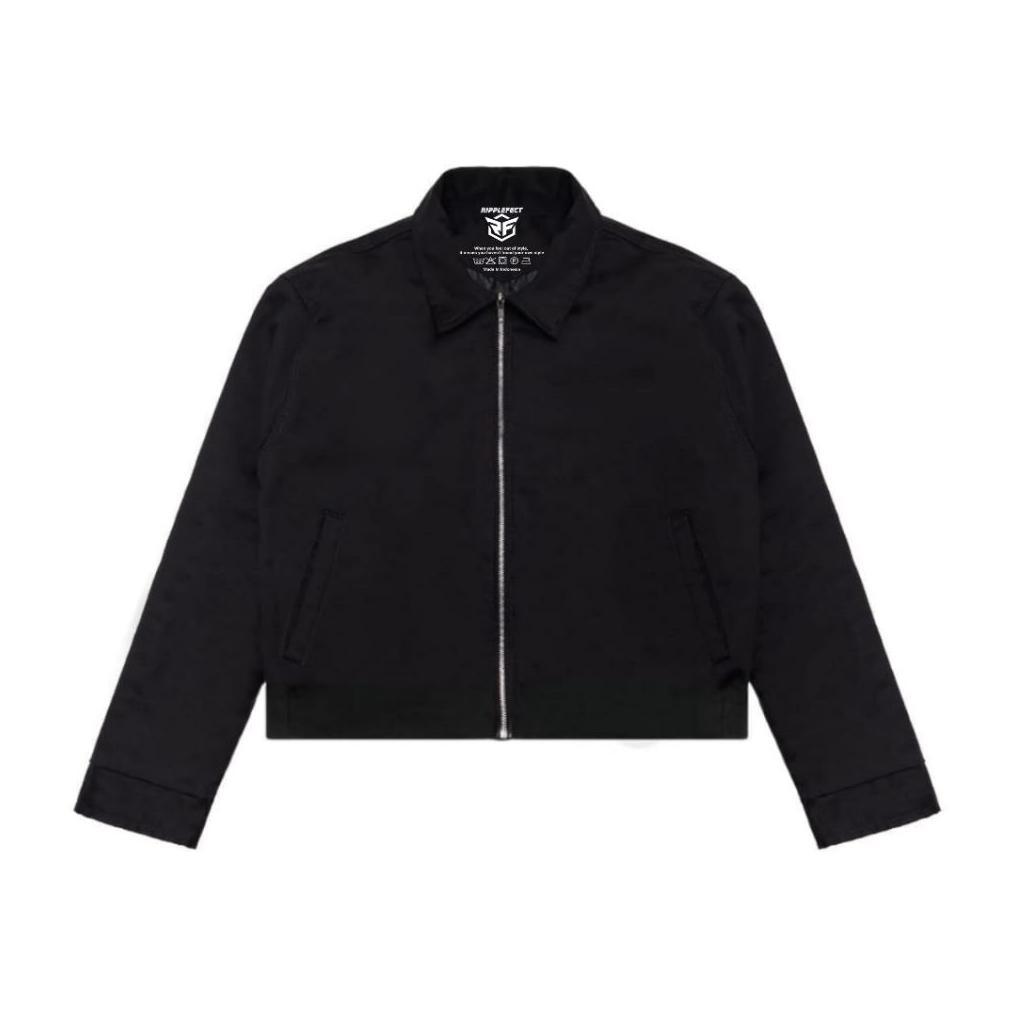 Ripplefect - Boxy Work Jacket - Jaket Kerja Boxy Hitam Polos