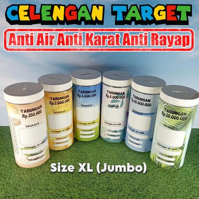 Gfx- Celengan Target Xl Jumbo Besar Tabungan Calengan Celangan Viral Anak K Rb 5Rb 5K 10Rb 0Rb 50Rb 