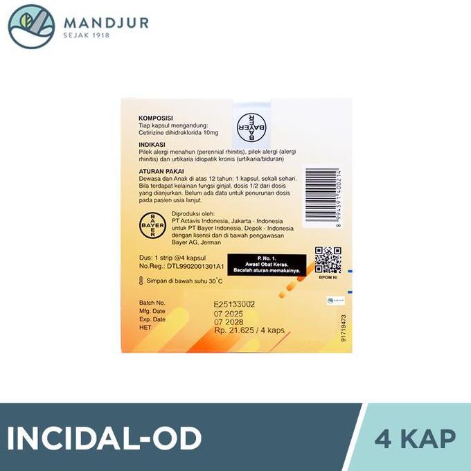 Health- Incidal-Od 4 Kapsul - Obat Alergi Rhinitis Urtikaria