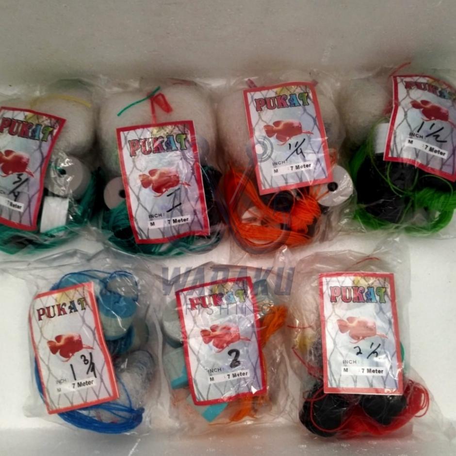 Jaring Ikan / Pukat Jadi Siap Pakai Panjang 7 Meter Cap Arwana