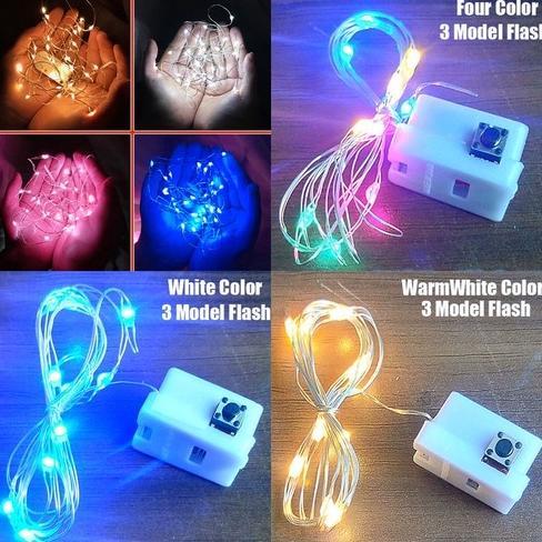 SAKHINACOLLECTION LAMPU PLUS BATERAI LED TUMBLR DEKORASI WATERPROFF 1M 10 LED BERKUALITAS