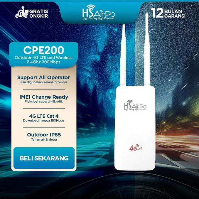 Wettre- Hsairpo Cpe00-4G-Lte Cpe Ap Access Point 4G Lte Outdoor Terproof Anti Air Panas Hujan Wirele