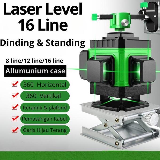 Laser Level 4D 16Line/12Line/8Line 360 Auto Self Leveling Penggaris Laser Level