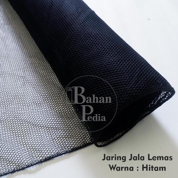 Sew- [Meter] Bahan Jala Tebal Lemas Kain Jaring Lapisan Tas Dompet - Hitam