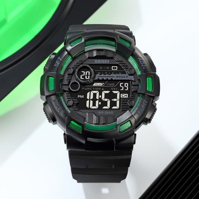 Waer- Jam Tangan Pria Dital Rubber Tahan Air Skmei 2110