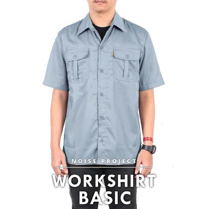 DB258 >> Kemeja Workshirt Basic Noise Projects / Kemeja Workshirt Polos / Kemeja Casual / Kemeja Kam