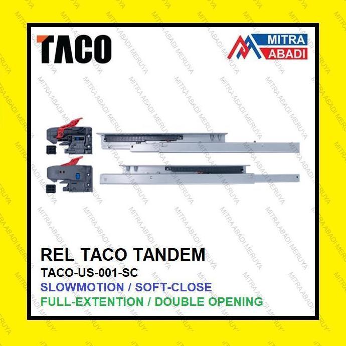 Salqa- Rel Laci Tandem Taco 40 Cm Soft Close Slowmotion Full Double Extension Us 001 Sc Dobel Slow M