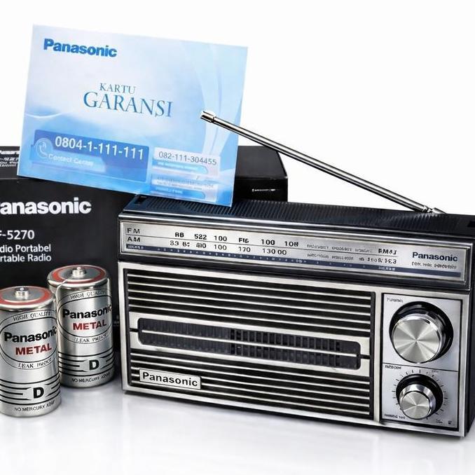 Radio Panasonic RF-5270 Original AM FM Portable + 2 Baterai D Besar | Radio Jadul Retro Klasik