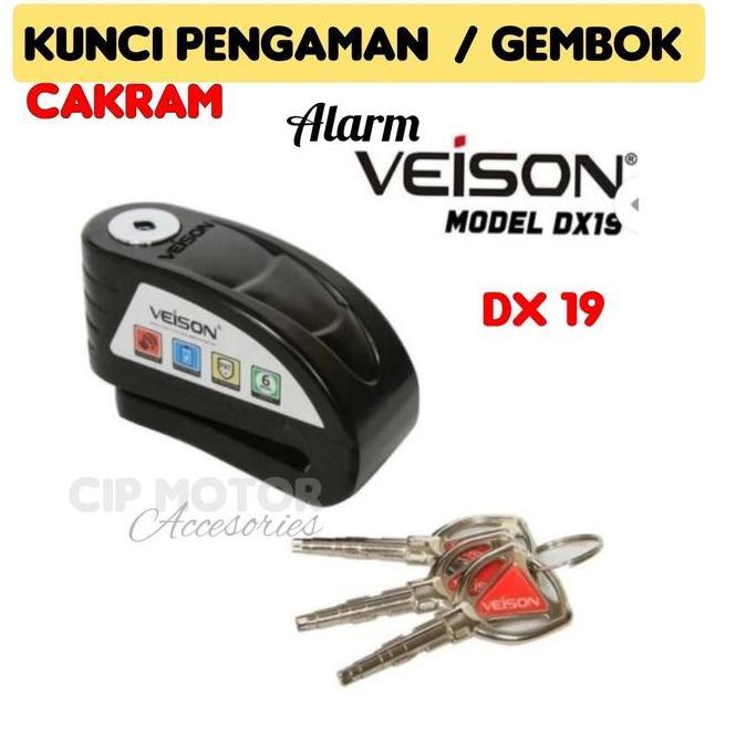 KUNCI DISK GEMBOK CAKRAM VEISON DX19 ALARM VEISON DX-19 READY