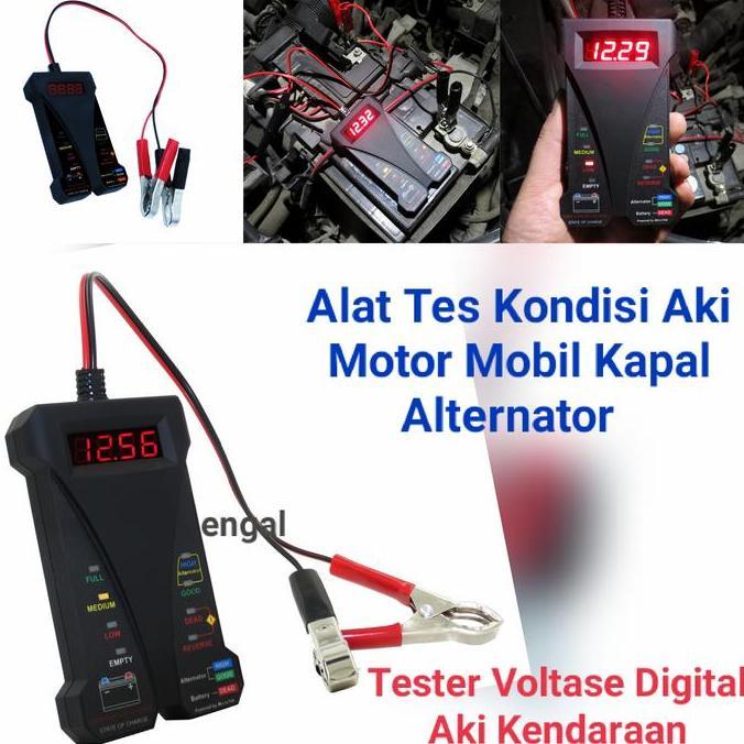 Alat cek aki tester aki mobil motor digital baterai tester digital Diskon