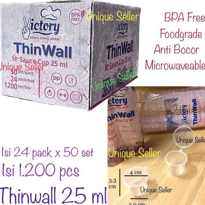 NEW [1 Dus] Thinwall Cup 25 ml Victory isi 1.200 pcs / Thinwal Cup 25ml / Tempat Saos Bumbu 25 ml Vi