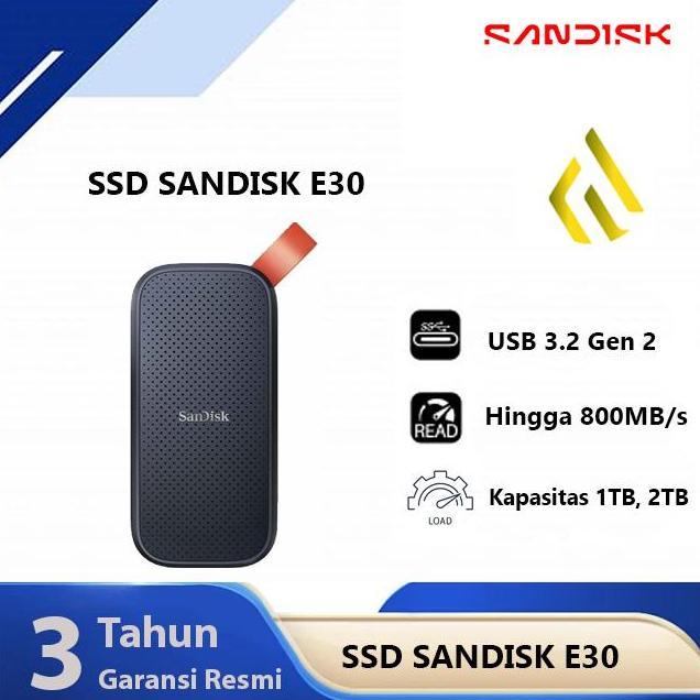 SSD Sandisk E30 1TB - SSD Portable Eksternal USB-A