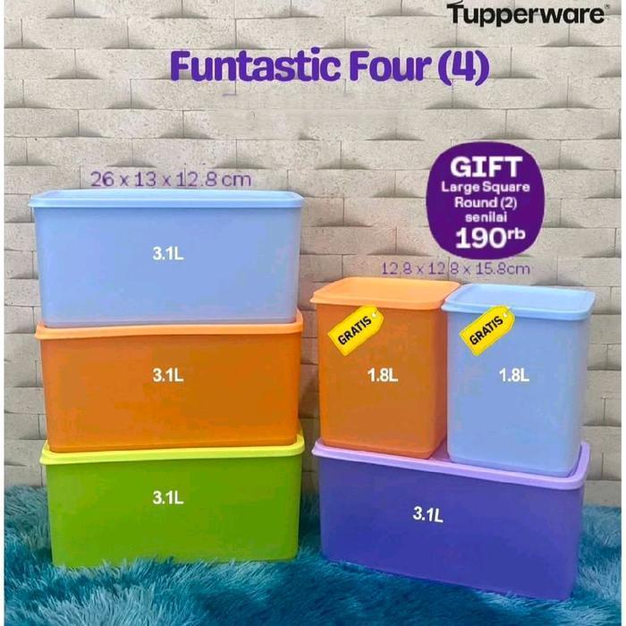 PROMO - FUNTASTIC FOUR 3.1L 4pc WITH GIFT TUPPERWARE Wadah Penyimpanan Kulkas