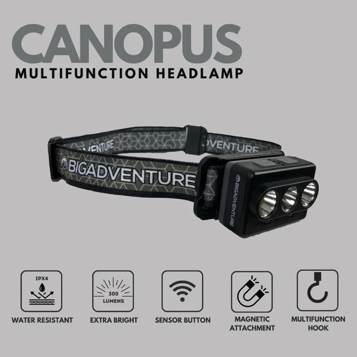 HARGA PABRIK - Bigadventure Canopus Series - Head Lamp Multifungsi Senter Kepala