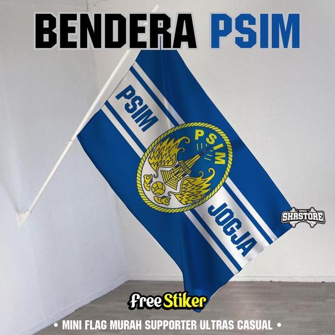 BENDERA MURAH PSIM JOGJAKARTA | BENDERA CASUAL LASKAR MATARAM | BENDERA KAIN TC PSIM FREE STICKER 1 