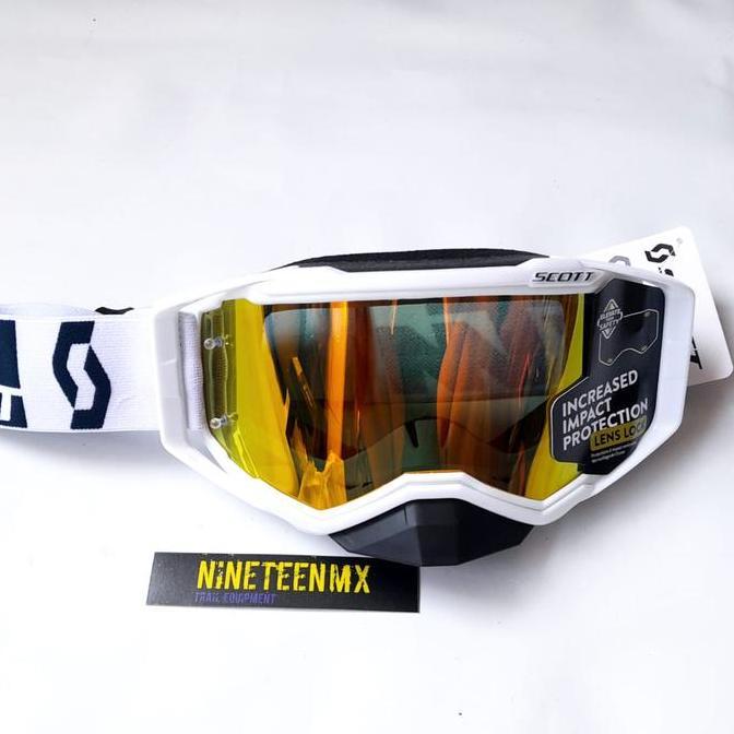 GOGGLE CROSS SCOTT PUTIH LENSA KUNING FULLSET
