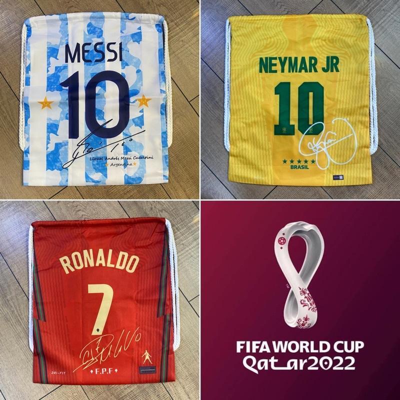 Tas Serut Bola Motif Pemain Sepakbola Messi Ronaldo Neymar Brazil Argentina Spanyol Portugal Jerman 