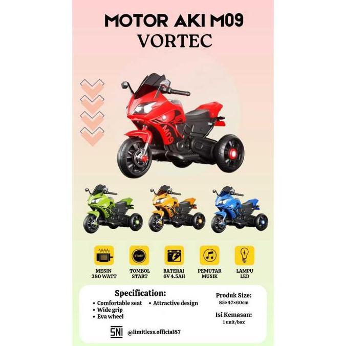 [SHOPP HOUSE] Motor Aki Mainan Anak VORTEC M09 M-09 Moto GP Futuristic Kecil Kendaraan Mainan