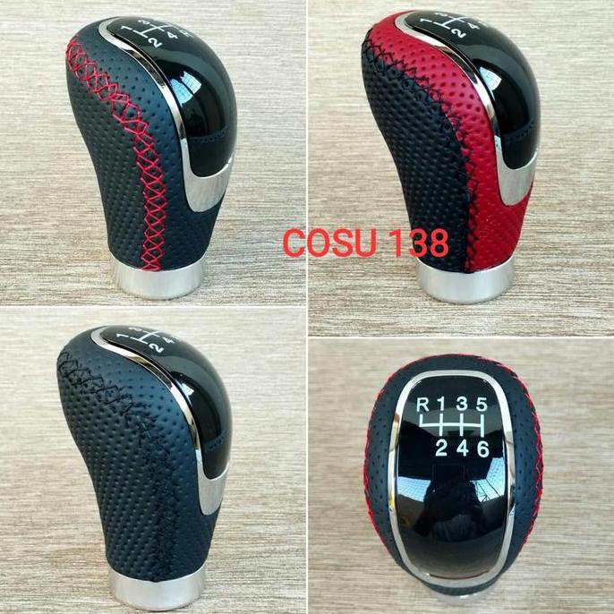 UNIVERSAL SHIFT KNOB TUAS TRANSMISI KULIT MANUAL 6 SPEED BARU