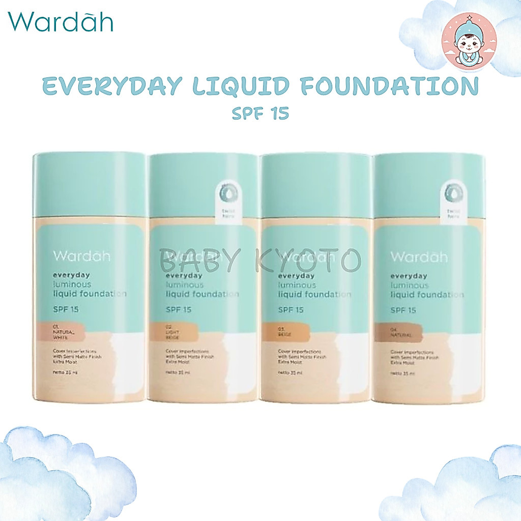 BK Wardah Everyday Luminous Liquid Foundation Alas Bedak Cair Matte Natural SPF15