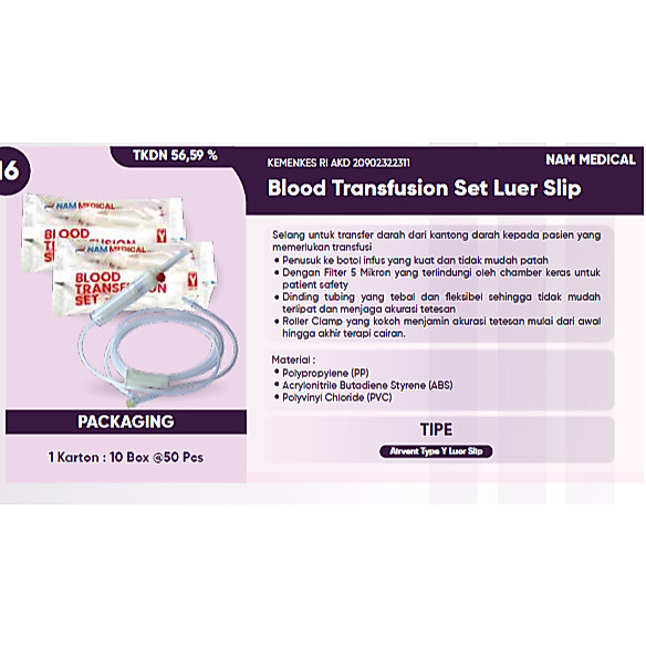 Blood Tranfusion Set Luer Slip