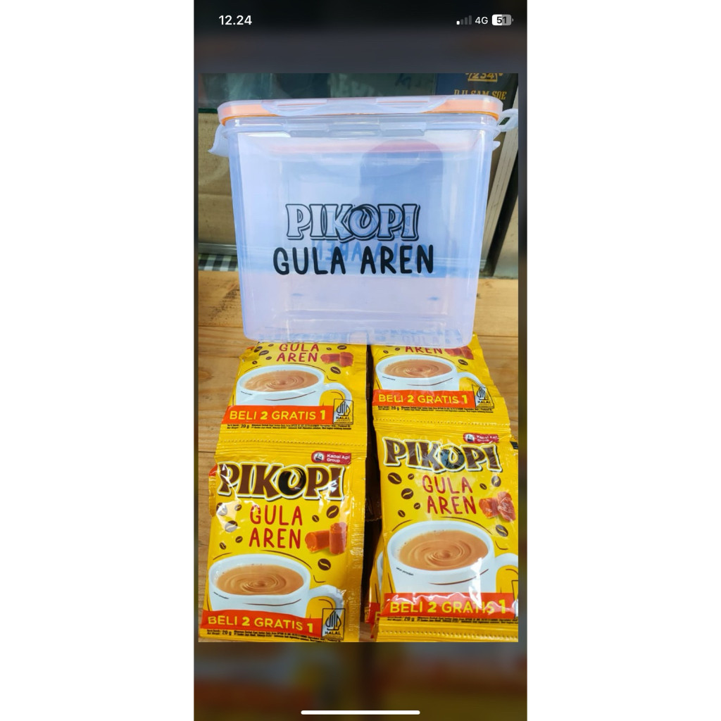 pikopi gula aren 2 renteng dapat 30 sachet free toples sesuai gambar