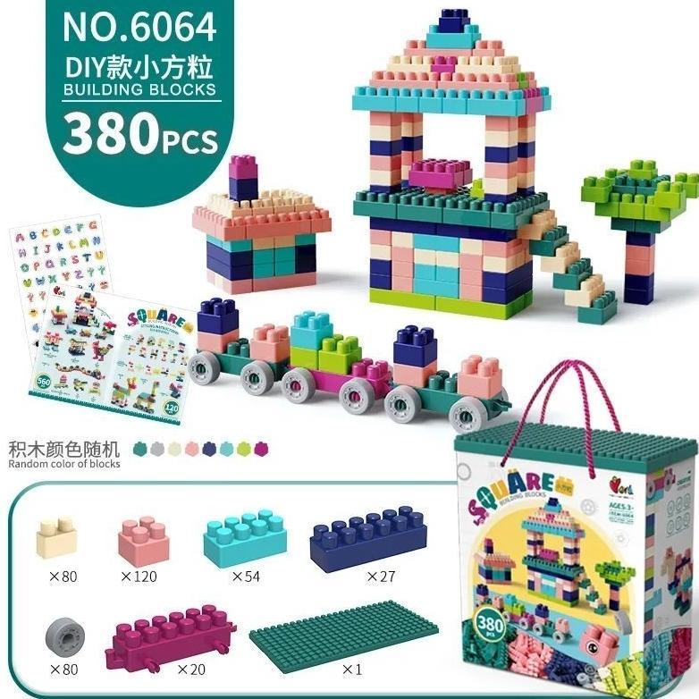 Ready Bricks Block Square Block / Mainan Bricks Block Anak Puzzle 120 pcs 280 pcs 380 pcs 580 pcs Di