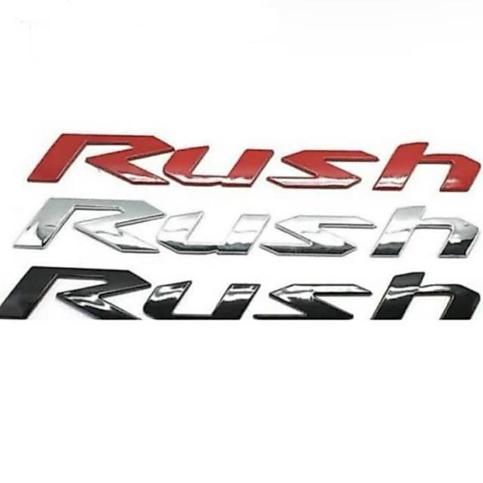 Stiker Emblem Logo Kap Mesin Mobil Rush Terios Chrome Merah Hitam Car