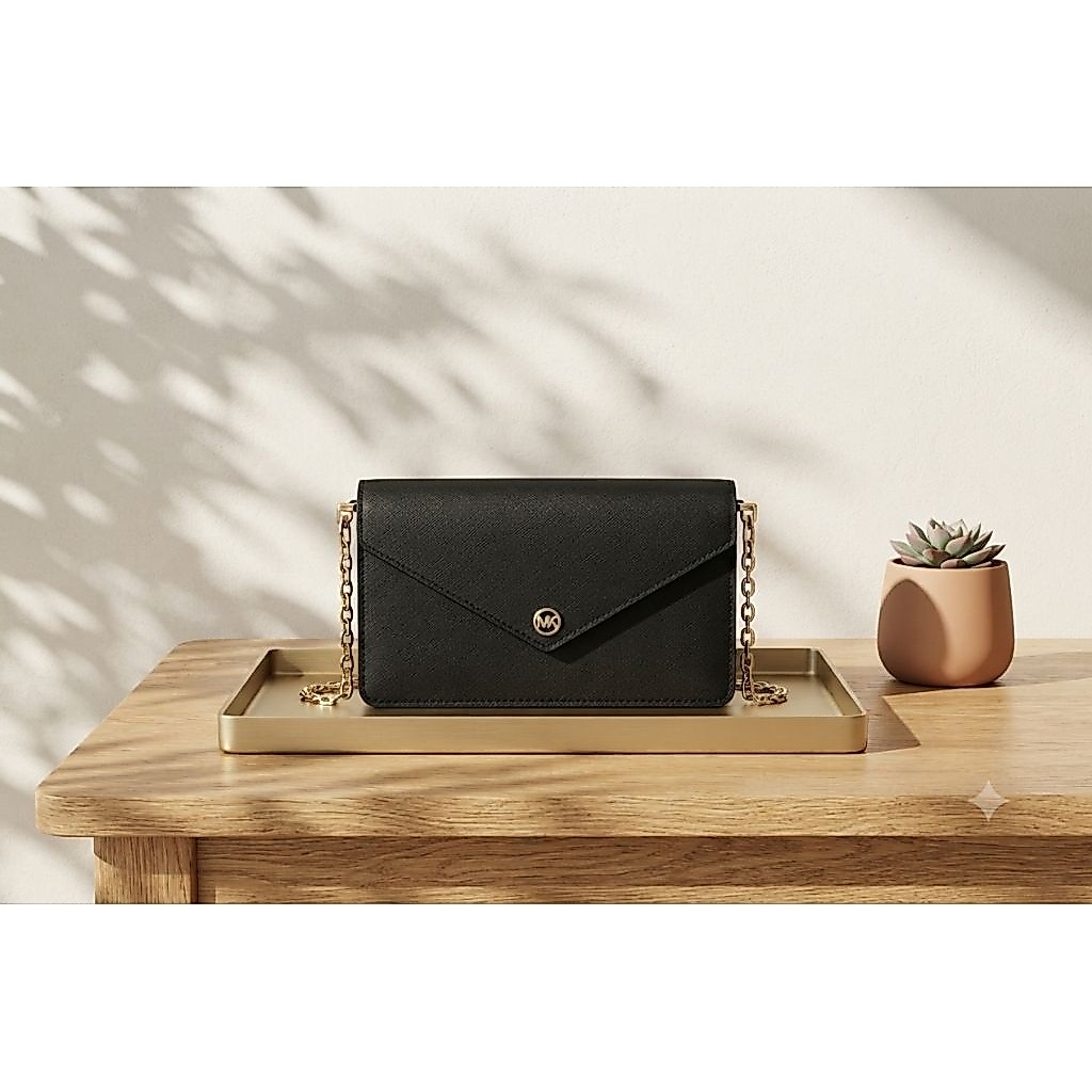 MK Jet Set Envelope WOC in Black GHW