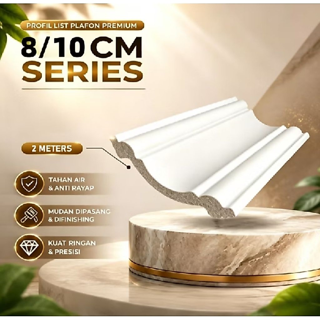 Lis plafon PVC 2 meter 8cm & 10cm
