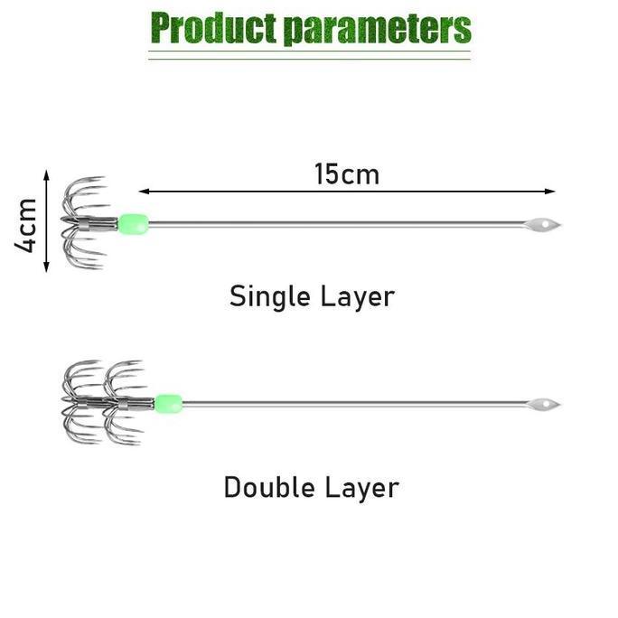 MONOXOM Pancing Cumi Garong Stainless Steel 15 cm Umbrella Hook - Squid Hook - Kail Pancing Cumi