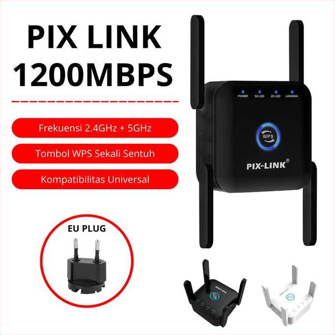Pix Link Wifi Repeater 1200Mbps 2.4G + 5G LV-AC24 | Repeater Wifi 5G