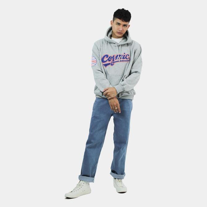 Cosmic Jaket Sweater Hoodie Pria SHEIN Bordir Katun Fleece Nyaman Fit Panjang Casual Crewneck Sweats