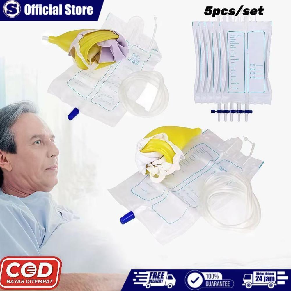 Urine External / Alat Bantu Kantong Kencing Untuk Pria & Wanita Set Dgn Urine Bag 1000ml