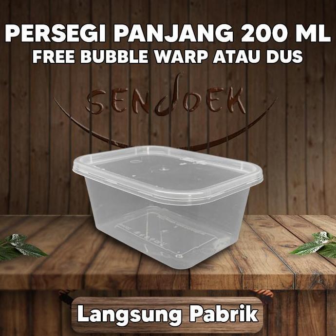 Thinwall Persegi Panjang 200ml / kotak box dessert