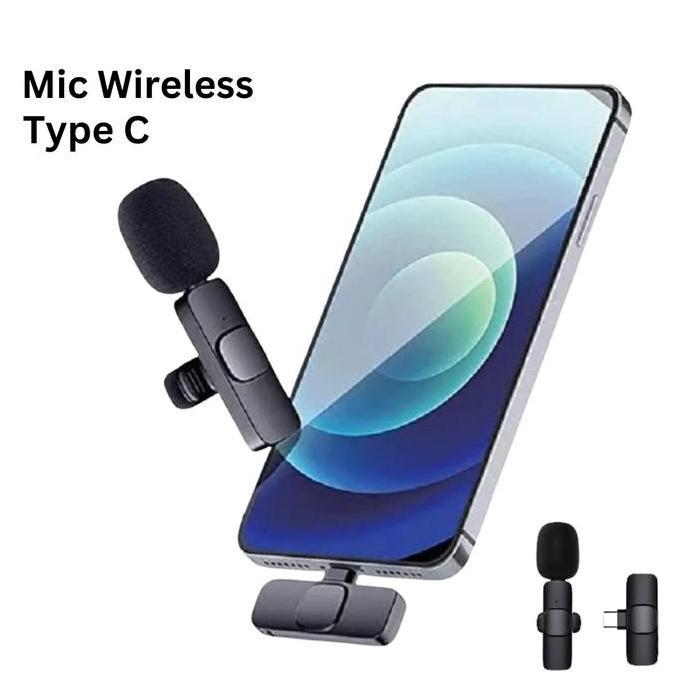 Myus- Mic Wireless K8 Type-C Clip-On 1 Mic Rechargeable Mikrofon Nirkabel Praktis Kualitas Suara Jer
