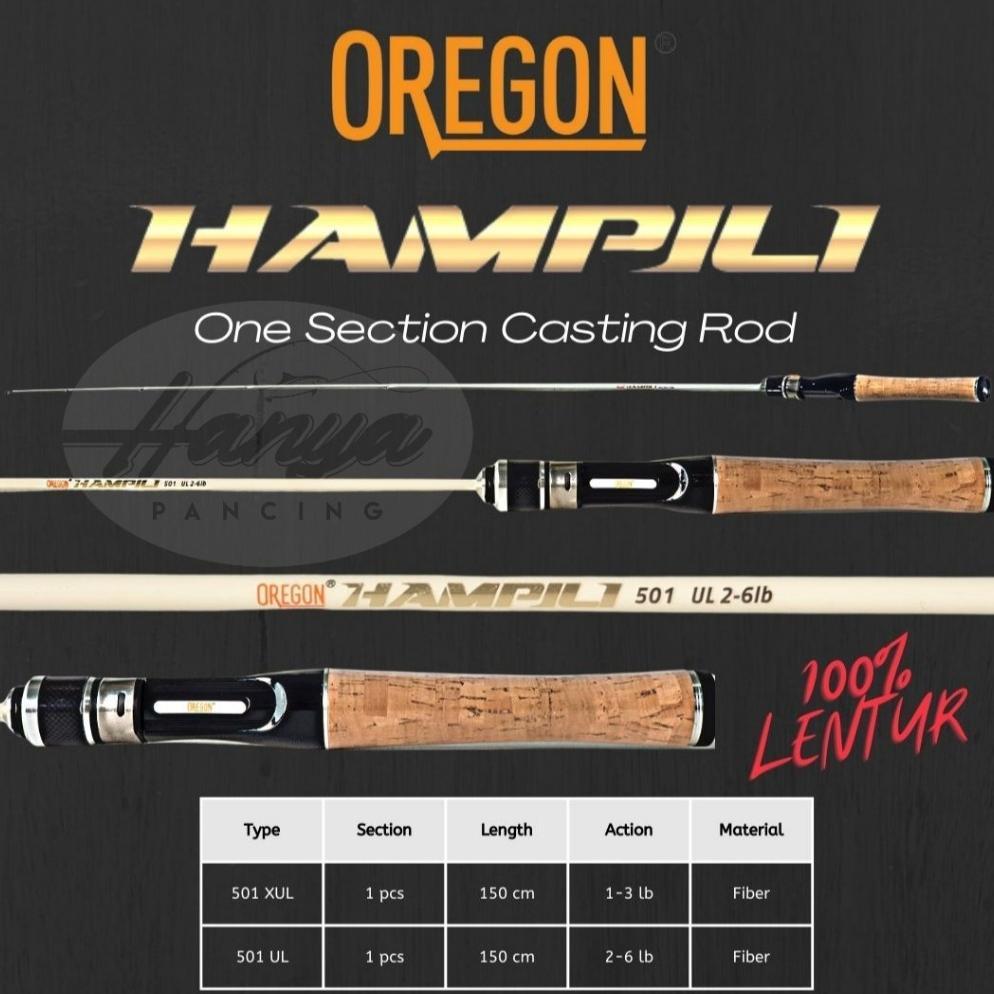 Joran Ultralight Oregon Hampili 150 cm XUL 1-3 LB dan UL 2-6 LB Microfishing