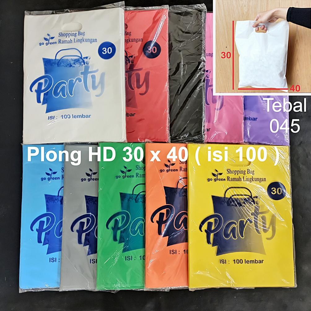 Plastik Plong 30X40 Hd Polos Oval Party Tebal Isi 100