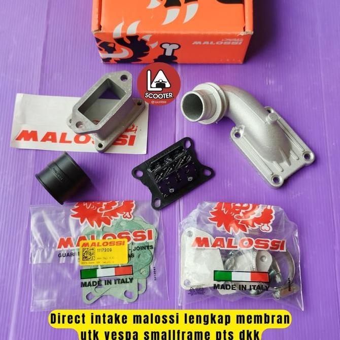 Direct intake malossi lengkap membran utk vespa smallframe pts dkk