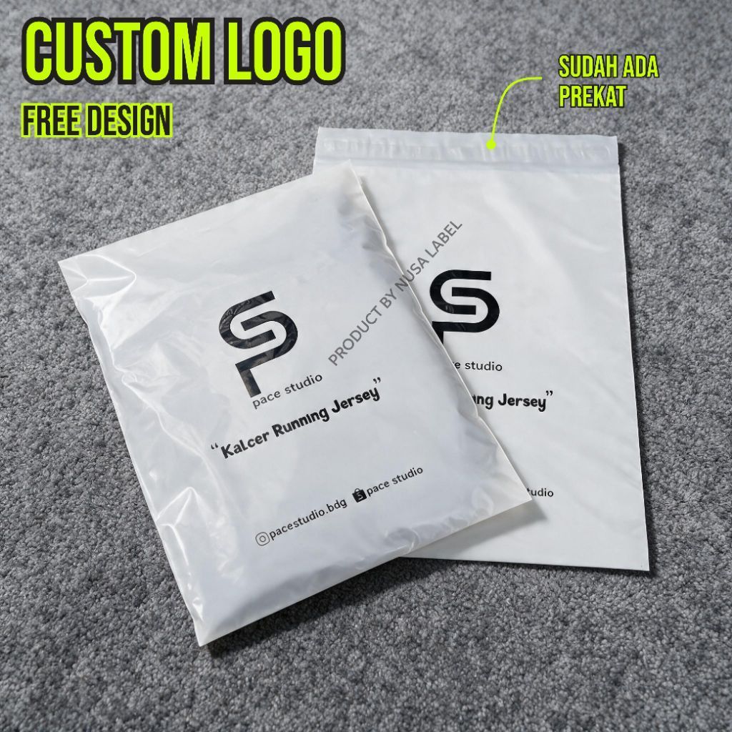 (FREE DESIGN) Plastic Polymailer, Custom Packaging, Plastic Premium, Packaging Baju, Kemasan Baju